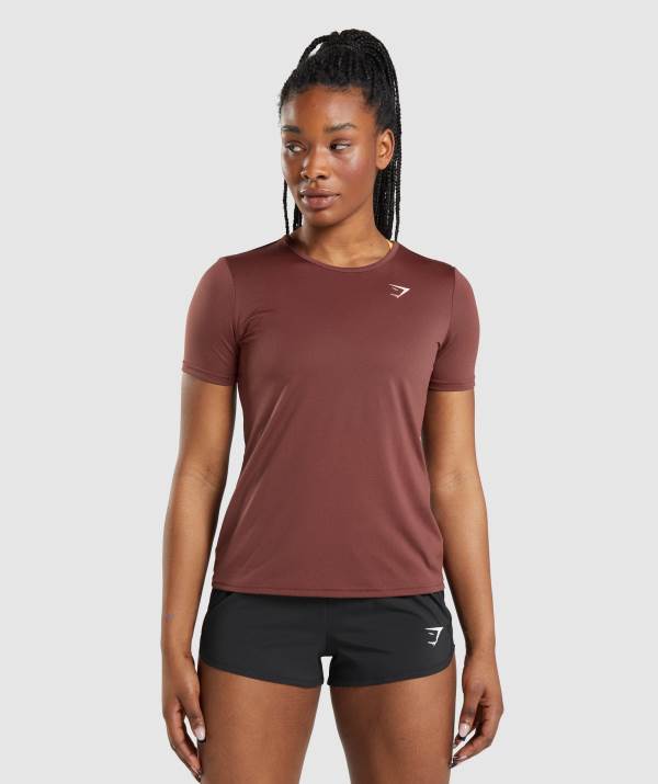 Damske Tricka Gymshark Training Ruzove Hnede | MY8972540